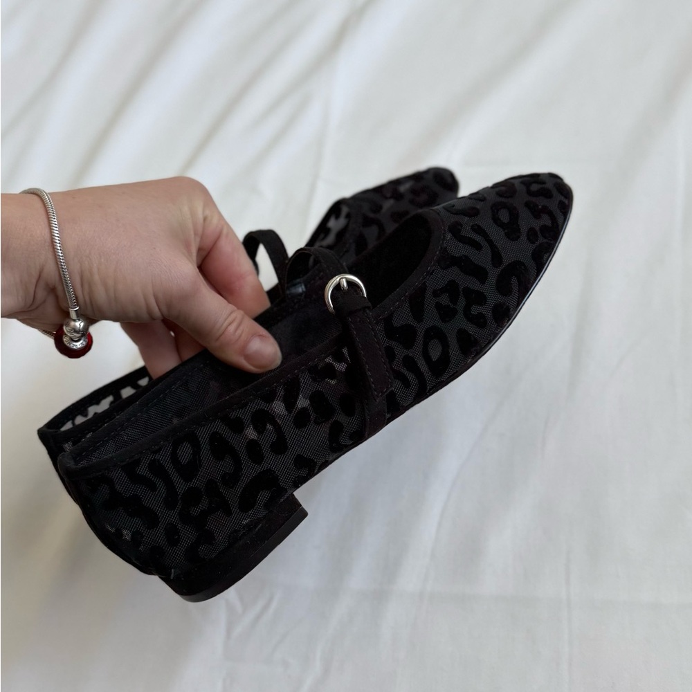 J.Crew Leopard Mesh Mary Jane Ballet Flats – Black – NWOB - Picture 6 of 10